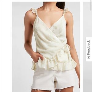 NWT- Satin Ruffle wrap cami